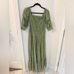 DÔEN Colette Green Garden Dress SMALL